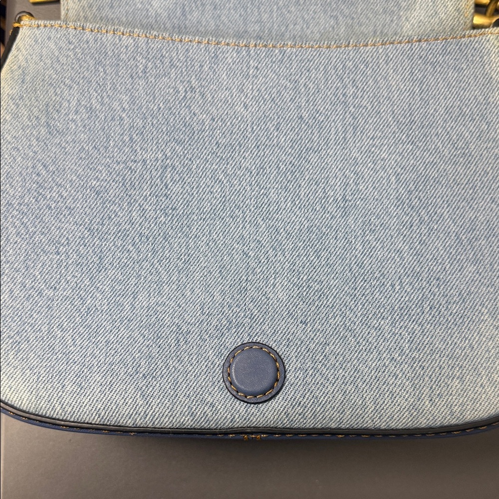 Mark Jacobs Nomad Studded Chic Denim and Gold Studded Crossbody Bag - Picture 9 of 16